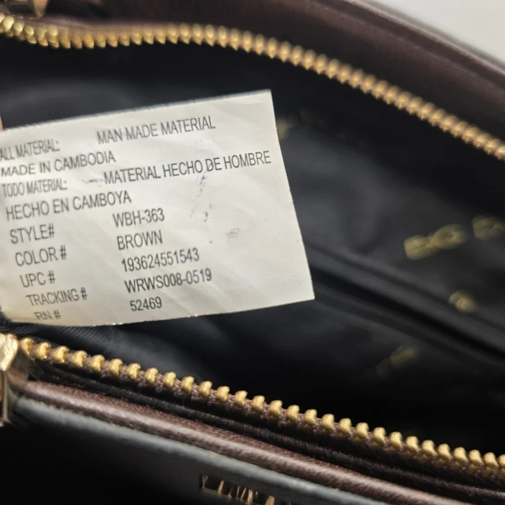 Big Buddha Womens Brown Faux Leather Satchel Crossbody Bag‎ WBH-363